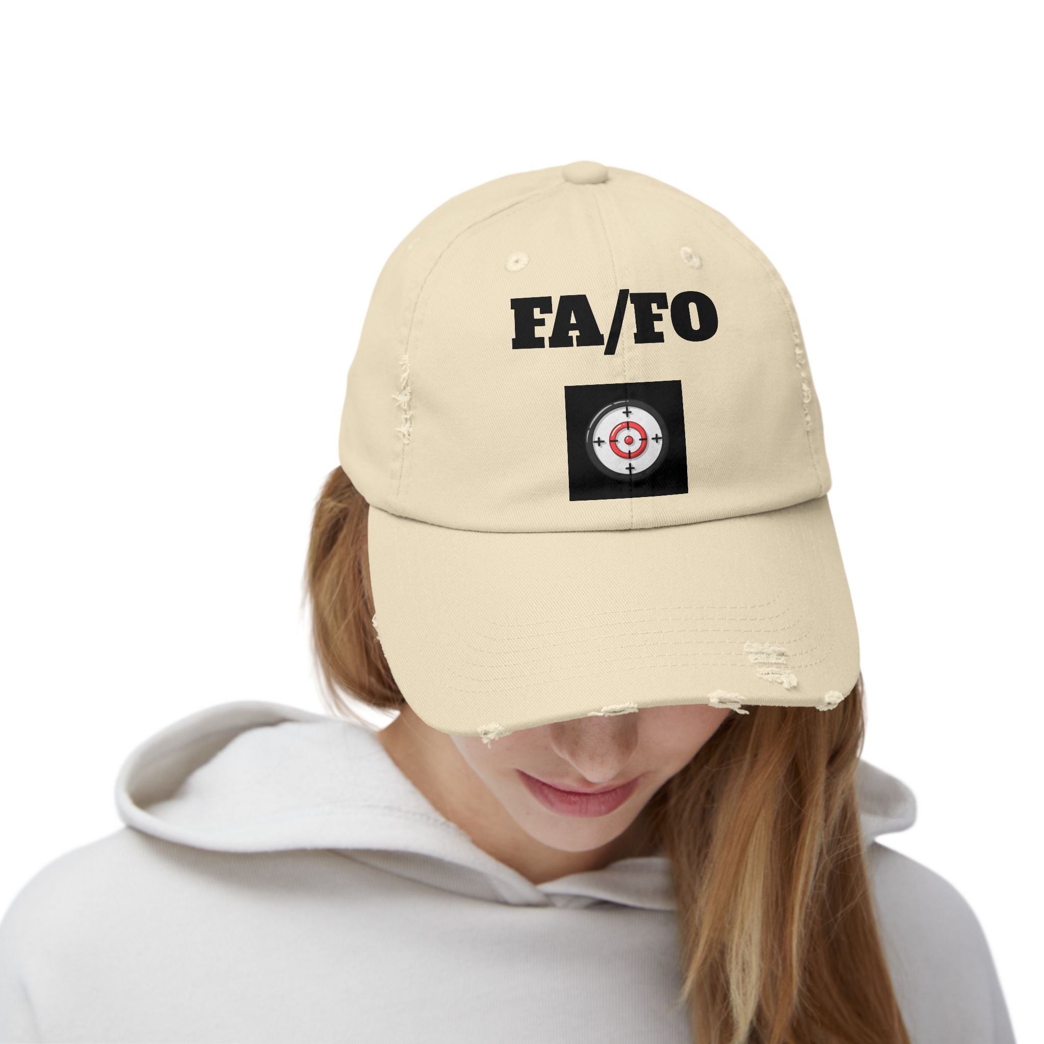 Distressed Baseball Cap — EA/FO Target Graphic
