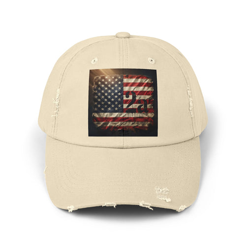 Distressed American Flag Cap — Vintage USA Patriotic Distressed Baseball Hat