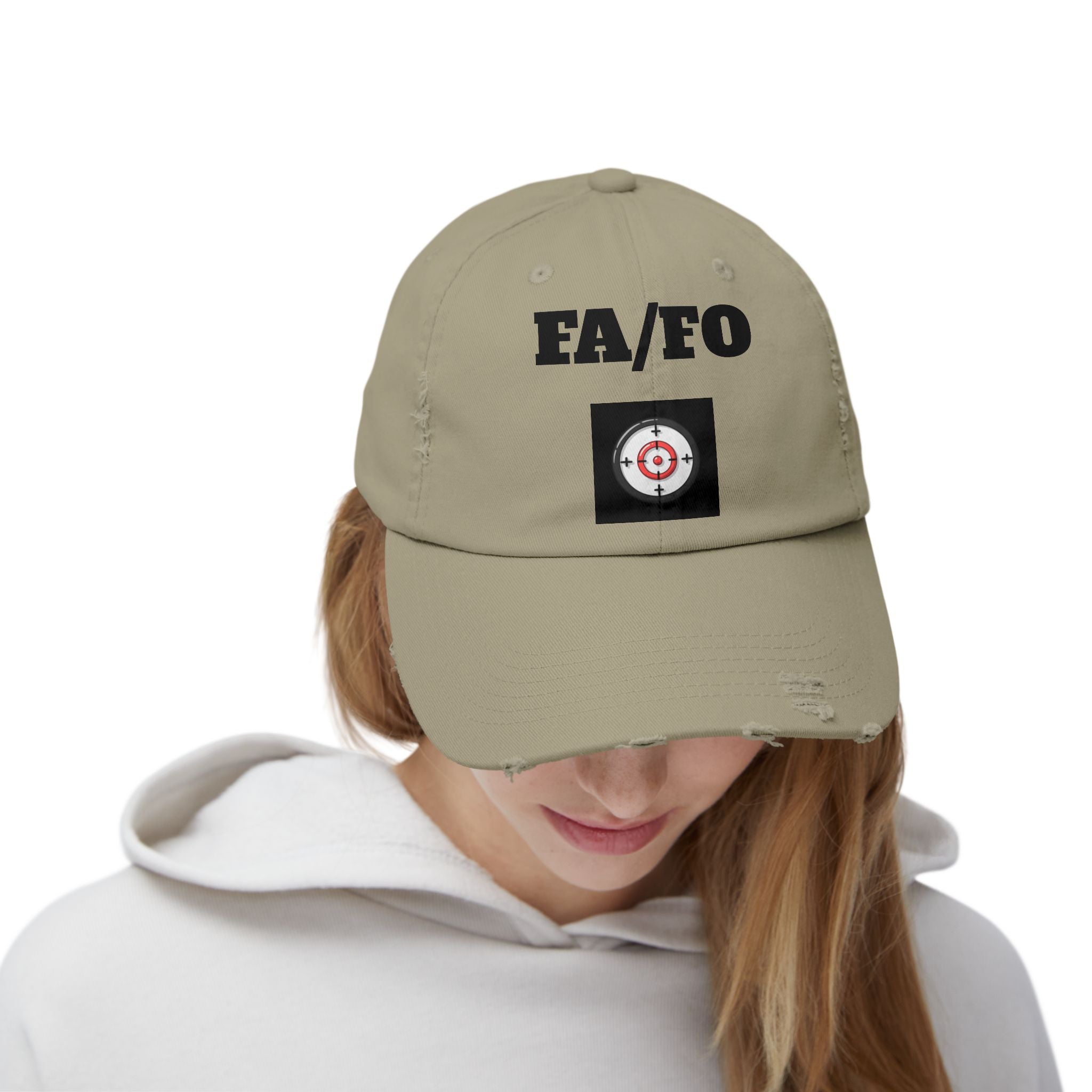 Distressed Baseball Cap — EA/FO Target Graphic